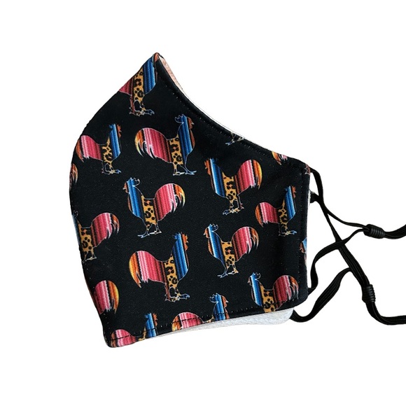 Soft Adjustable Face mask with Serape Roosters - Picture 1 of 2